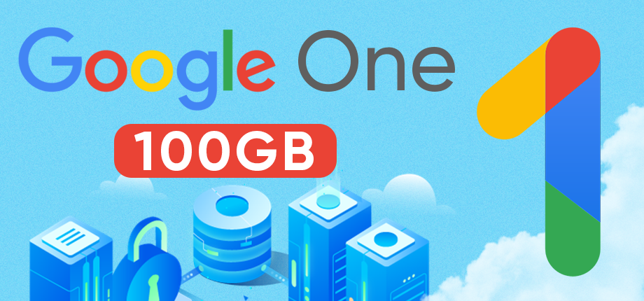 Google One 100GB 1 năm (5 thành viên) - Gói gia hạn chính chủ